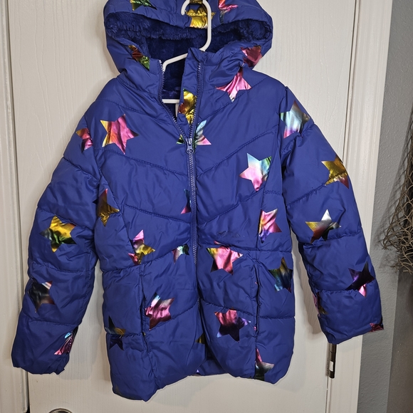 wonder nation Other - Wonder Nation Blue Puffer Jacket with Colorful Stars